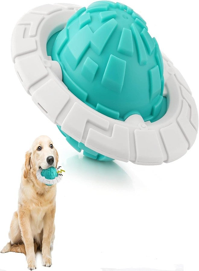 Kimee Dog Ball Toys - Durable Natural Rubber Ball for Aggressive Chewers | Safe, Non-Toxic Chew Toy | Squeaky Flying Disc UFO Dog Toy (Blue, Pack of 1) - Image 1